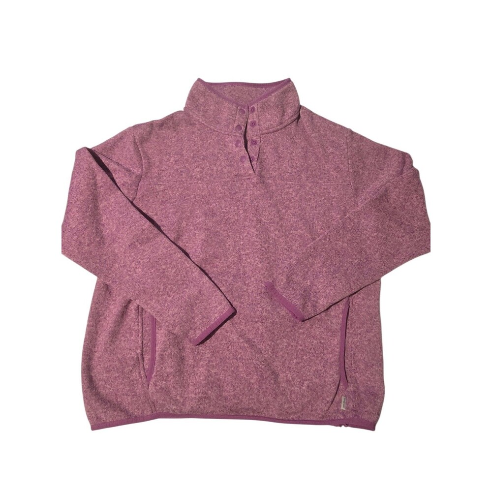 Eddie Bauer Pink 1/4 Snap Sweatshirt Womens Xl
